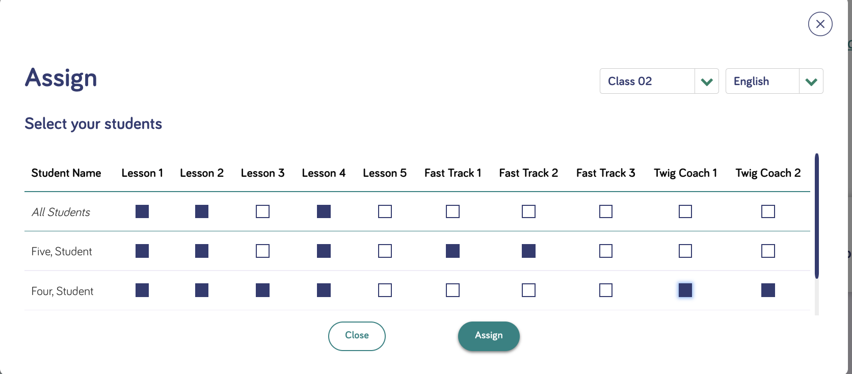 assign lessons image